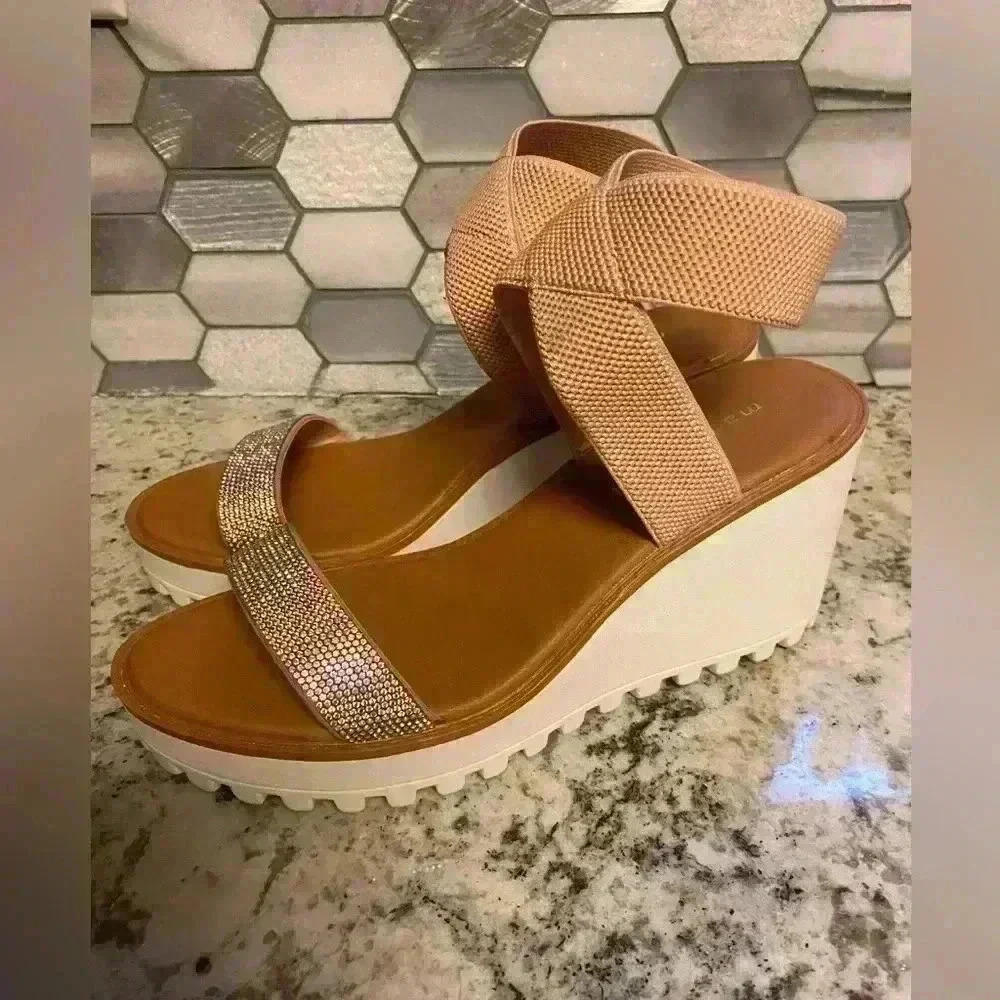 Madden Girl Rhinestone wedge shoes. women’s size 9M